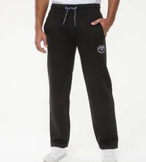 D555 Tall Mens Black Embroidered Jogger With Open Hem (JENNER)